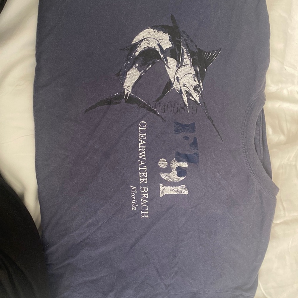 XL single stitch t shirt blue